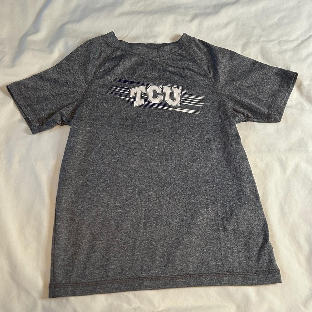 Kids TCU Horned Frogs Short Sleeve Athletic‎ T-Shirt Size S 6/7 Gray